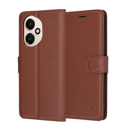 Case for Honor 400, Techsuit, Leather Folio, Brown
