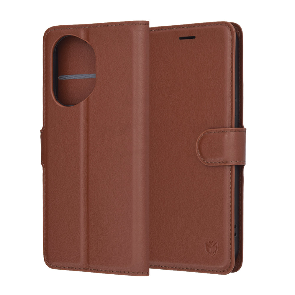Case for Honor 400, Techsuit, Leather Folio, Brown