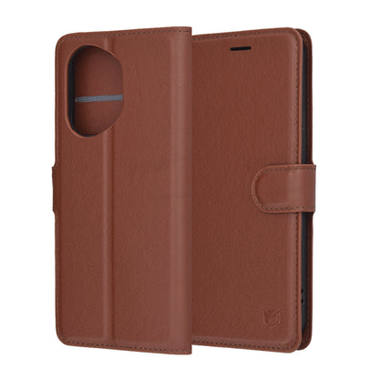 Case for Honor 400, Techsuit, Leather Folio, Brown
