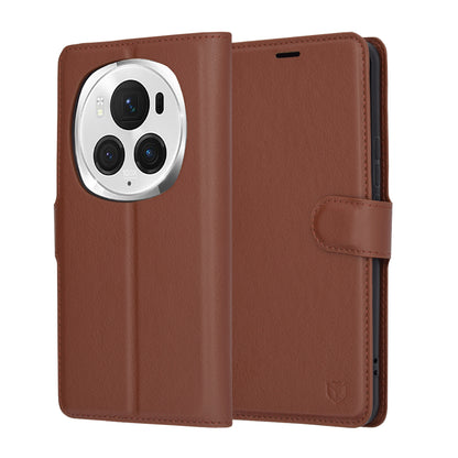Θήκη για Honor Magic6 Pro, Techsuit, Leather Folio, Καφέ