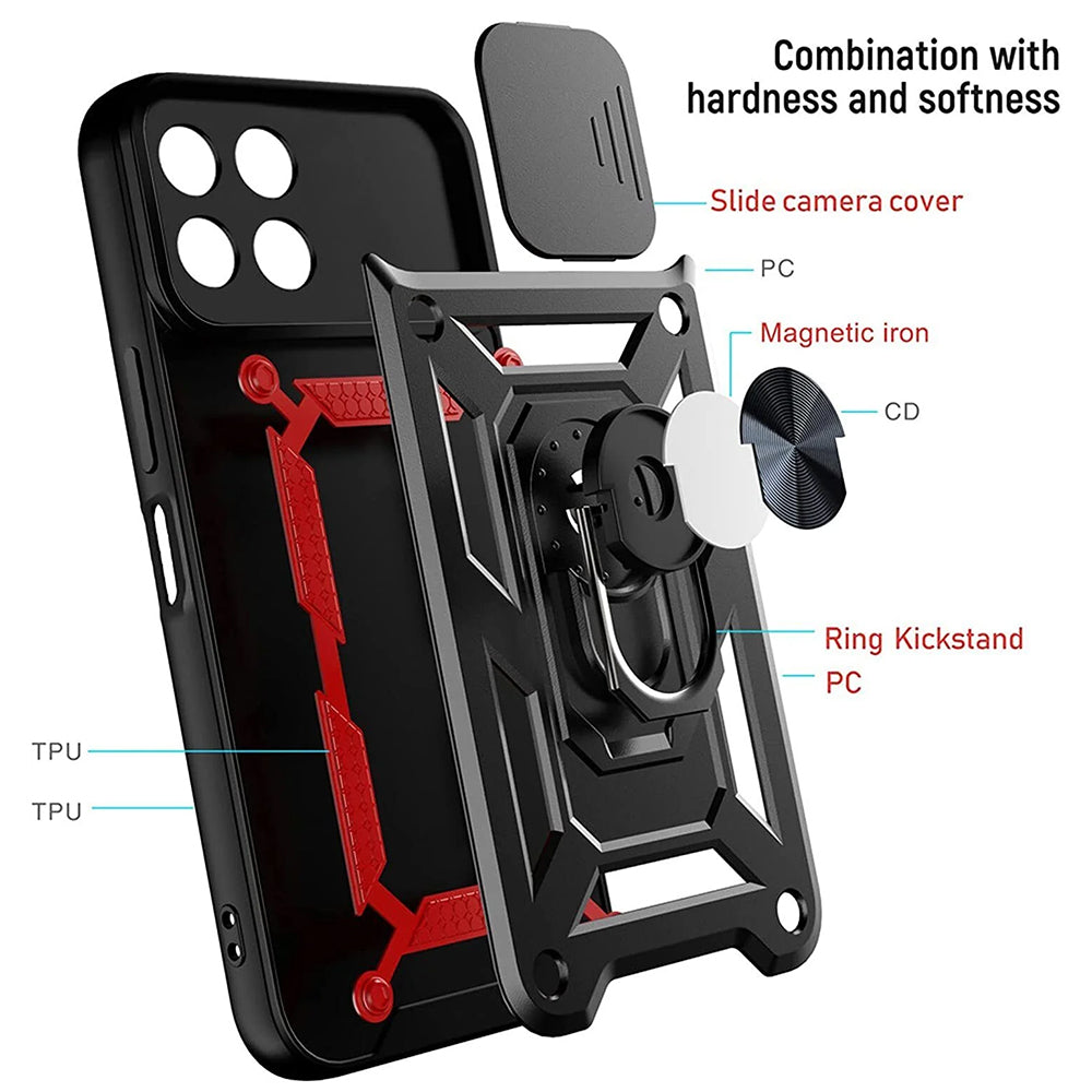 Case for Honor X6a, Techsuit, CamShield, Black