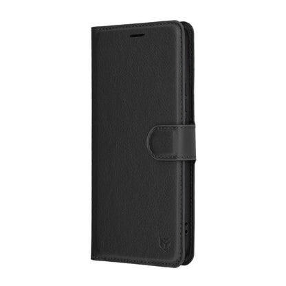 Case for Honor X8c, Techsuit, Leather Folio, Black