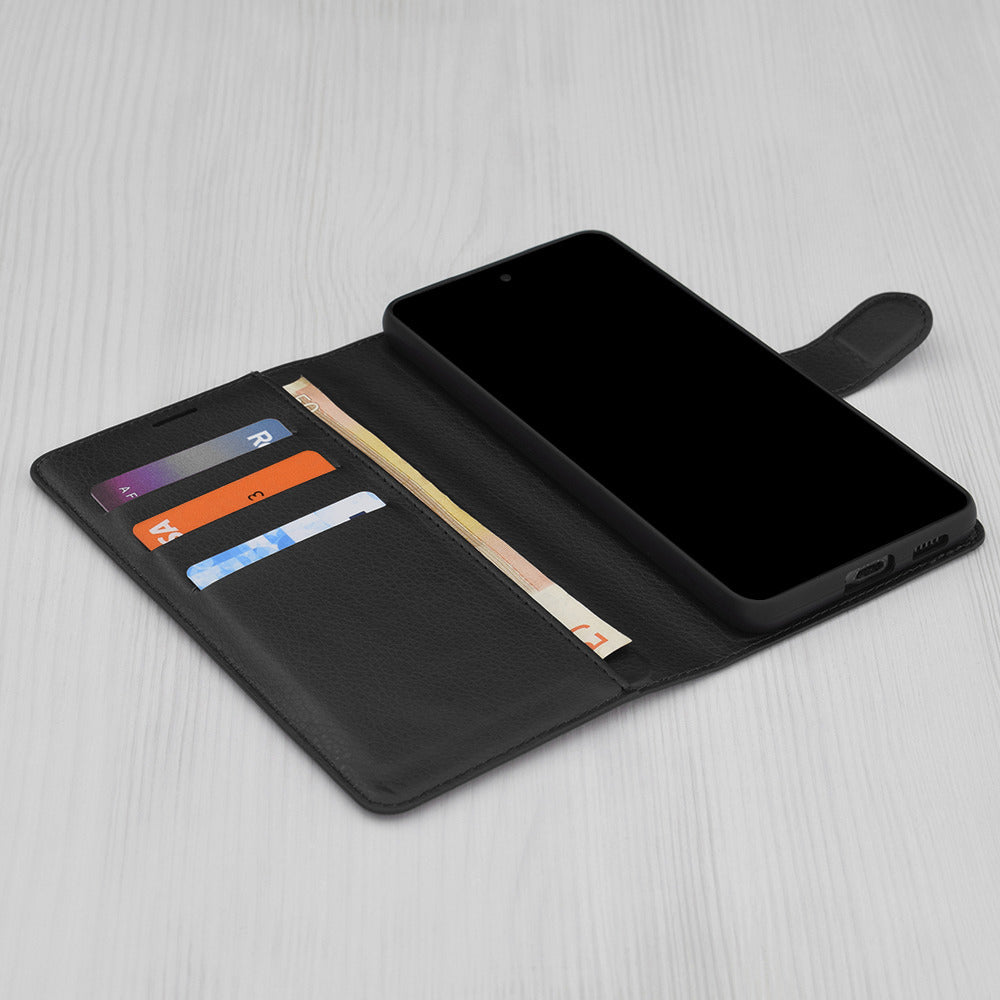 Case for Honor X8c, Techsuit, Leather Folio, Black