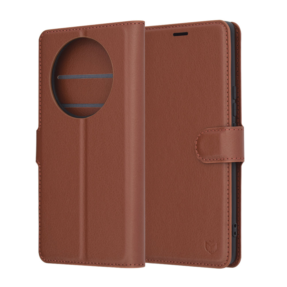 Θήκη για Honor X9c / Magic7 Lite, Techsuit, Δερμάτινο Φύλλο, Καφέ