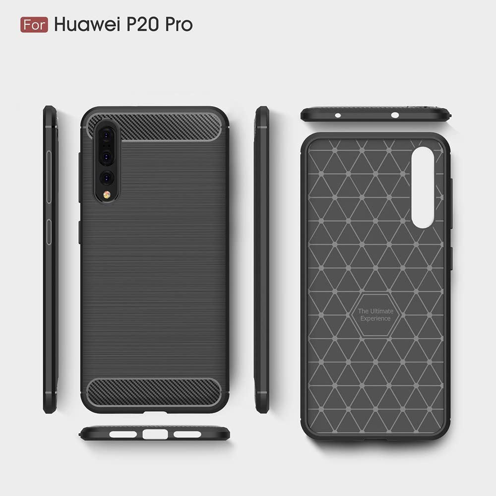 Case for Huawei P20 Pro, Techsuit, Carbon, Black