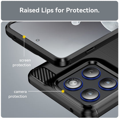 Θήκη για Motorola Edge 70, Techsuit, Καρμπόν, Μαύρη