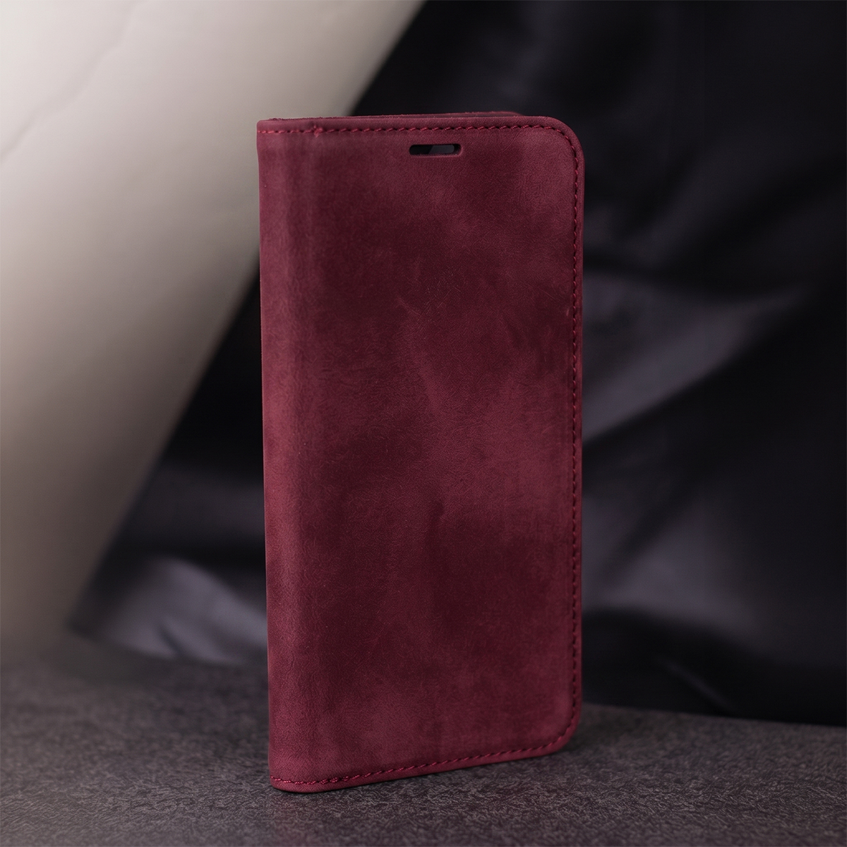 Θήκη για Motorola Moto G34, OEM, Smart Suede, Βυσσινί