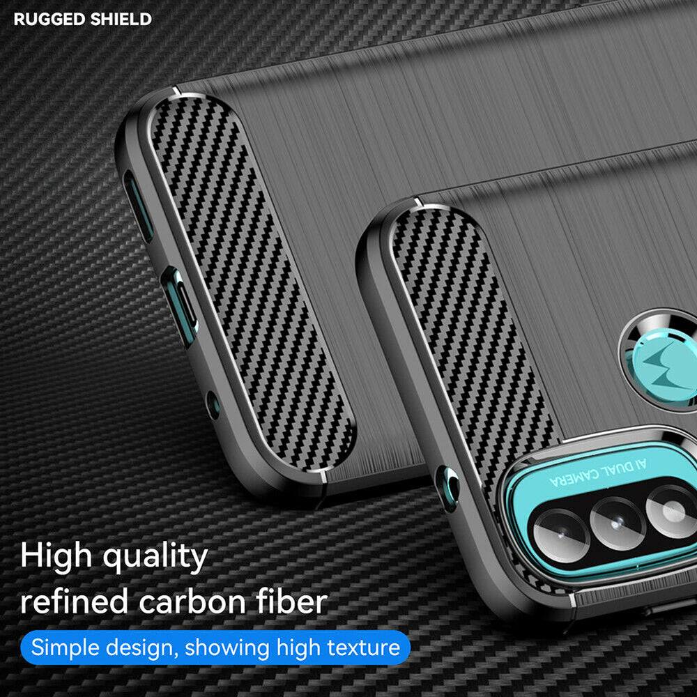 Θήκη για Motorola Moto E40 / E30 / E20, Techsuit, Carbon, Μαύρο