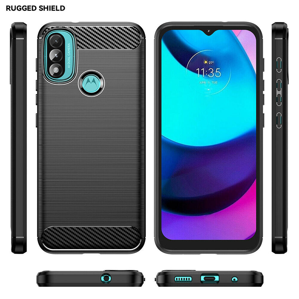 Θήκη για Motorola Moto E40 / E30 / E20, Techsuit, Carbon, Μαύρο