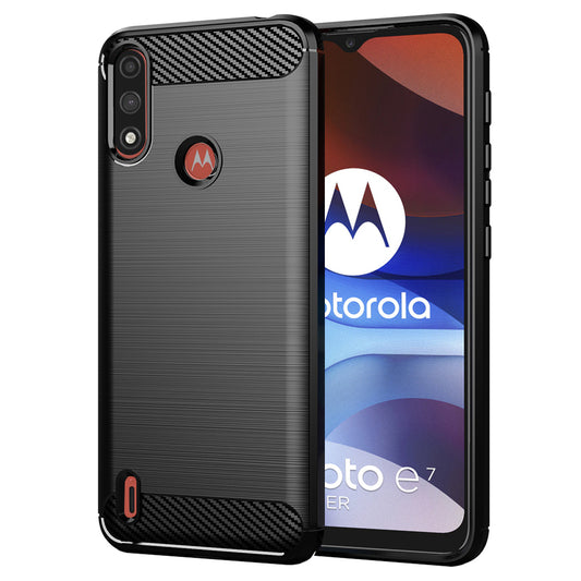 Θήκη για Motorola Moto E7i Power / E7 Power, Techsuit, Carbon, Μαύρο