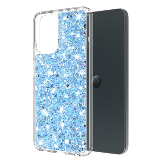 Case for Motorola Moto G14, Techsuit, Sparkly Glitter, Blue