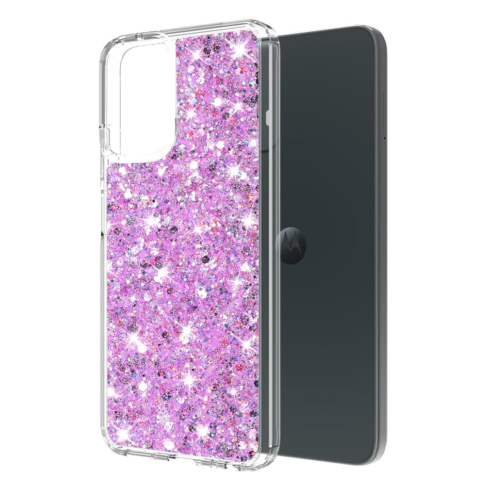 Case for Motorola Moto G14, Techsuit, Sparkly Glitter, Magenta