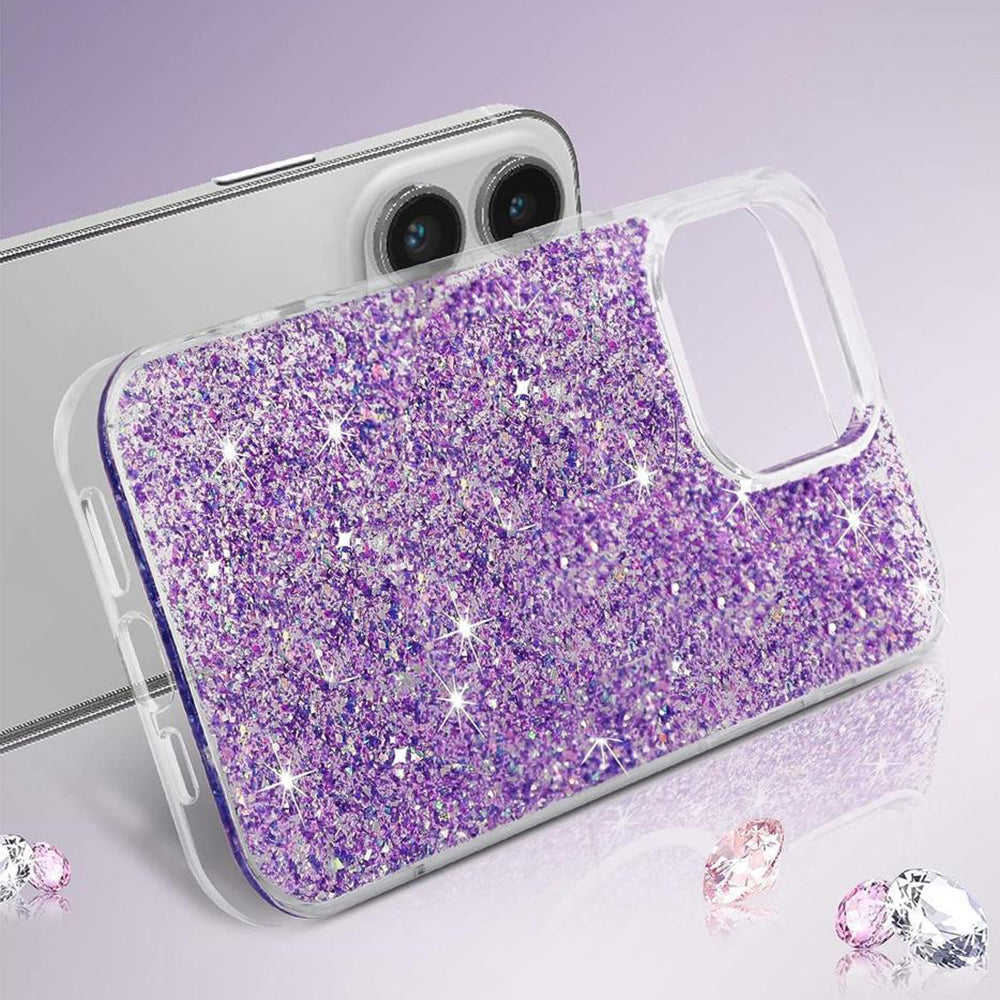 Case for Motorola Moto G14, Techsuit, Sparkly Glitter, Magenta