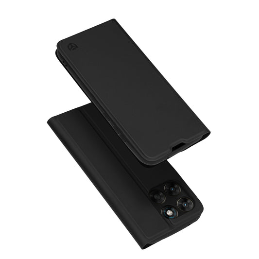 Case for Motorola Moto G77 / G67, Techsuit, Magskin Book, Black
