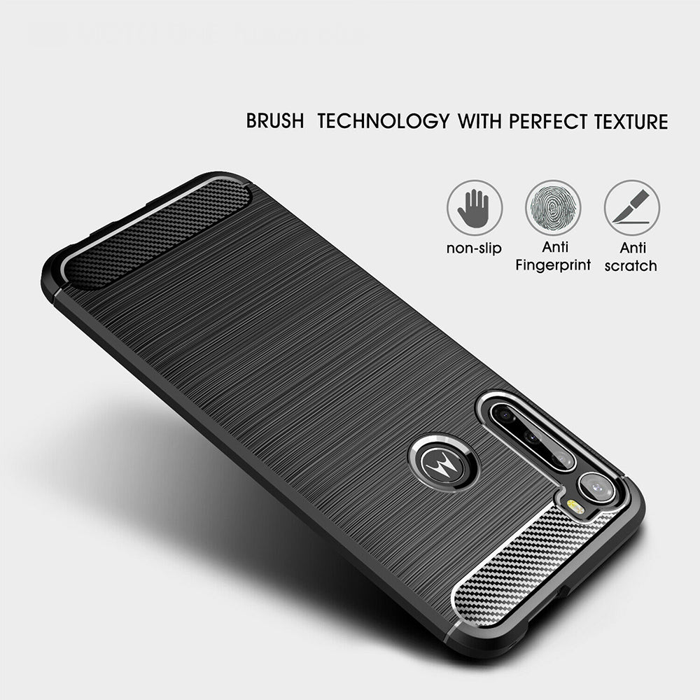 Θήκη για Motorola One Fusion+, Techsuit, Carbon, Μαύρο
