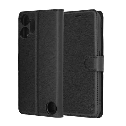 Case for Nothing CMF Phone 2 Pro, Techsuit, Leather Folio, Black