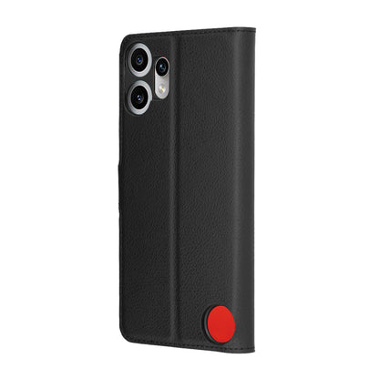 Case for Nothing CMF Phone 2 Pro, Techsuit, Leather Folio, Black