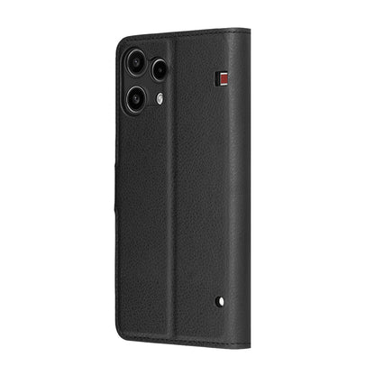 Case for Nothing Phone (3a) Lite, Techsuit, Leather Folio, Black