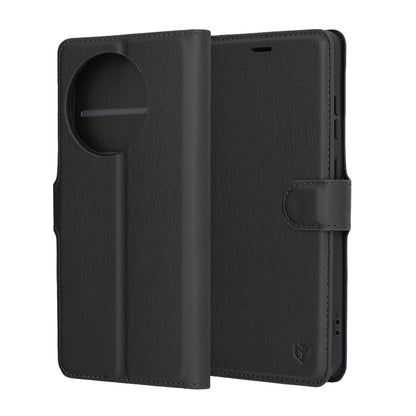 Case for OnePlus 13R, Techsuit, Leather Folio, Black