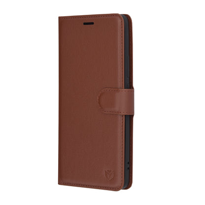 Case for Oppo Reno12, Techsuit, Leather Folio, Brown