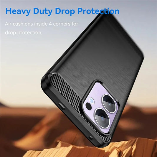Θήκη για Oppo Reno13, Techsuit, Carbon, Μαύρο