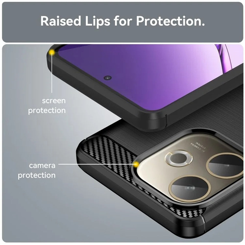Case for Oppo Reno14, Techsuit, Carbon, Black
