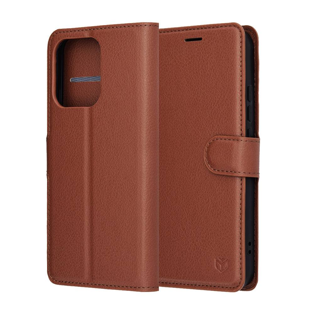 Θήκη για Oppo Reno14, Techsuit, Leather Folio, Καφέ