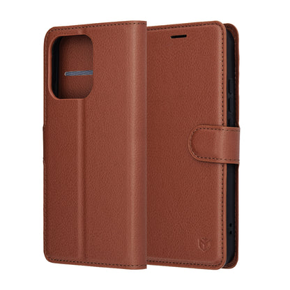 Θήκη για Oppo Reno14, Techsuit, Leather Folio, Καφέ