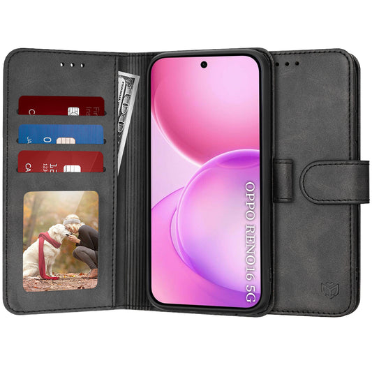 Θήκη για Oppo Reno16 / Reno16 Pro, Techsuit, Diary Book, Μαύρο