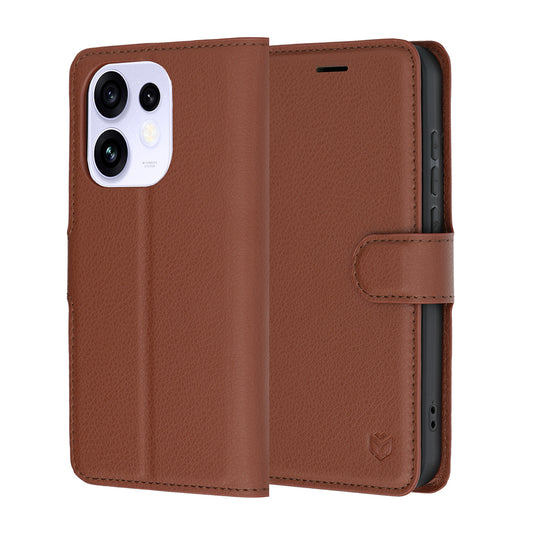 Θήκη για Oppo Reno16 / Reno16 Pro, Techsuit, Δερμάτινο Φύλλο, Καφέ