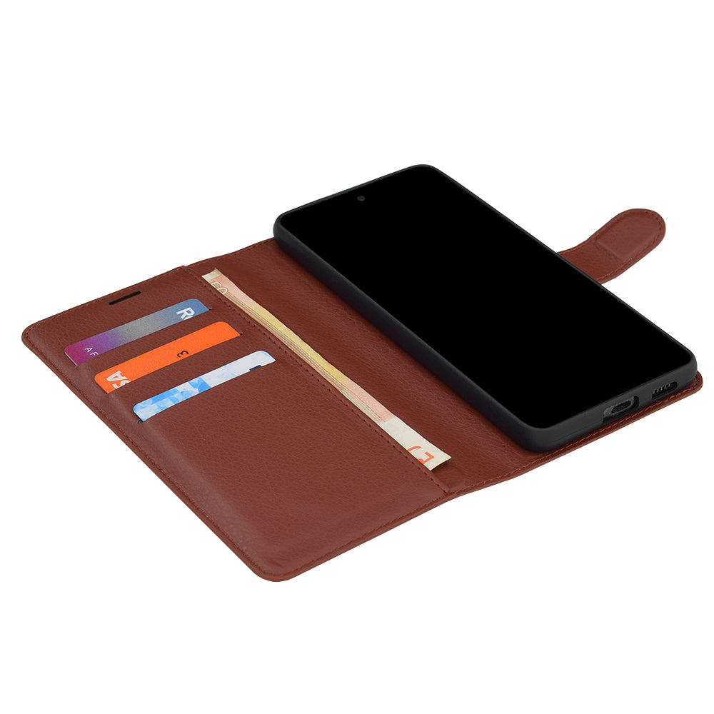 Case for Realme 16, Techsuit, Leather Folio, Brown