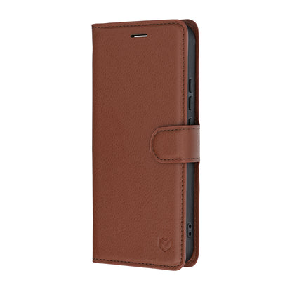 Case for Realme 16, Techsuit, Leather Folio, Brown