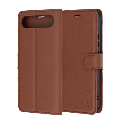 Case for Realme 16, Techsuit, Leather Folio, Brown