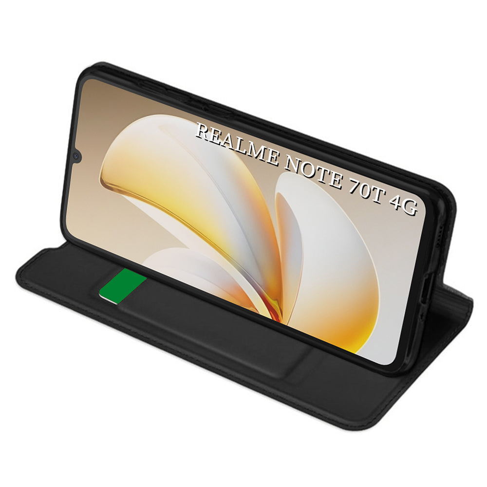 Case for Realme Note 70T, Techsuit, Magskin Book, Black