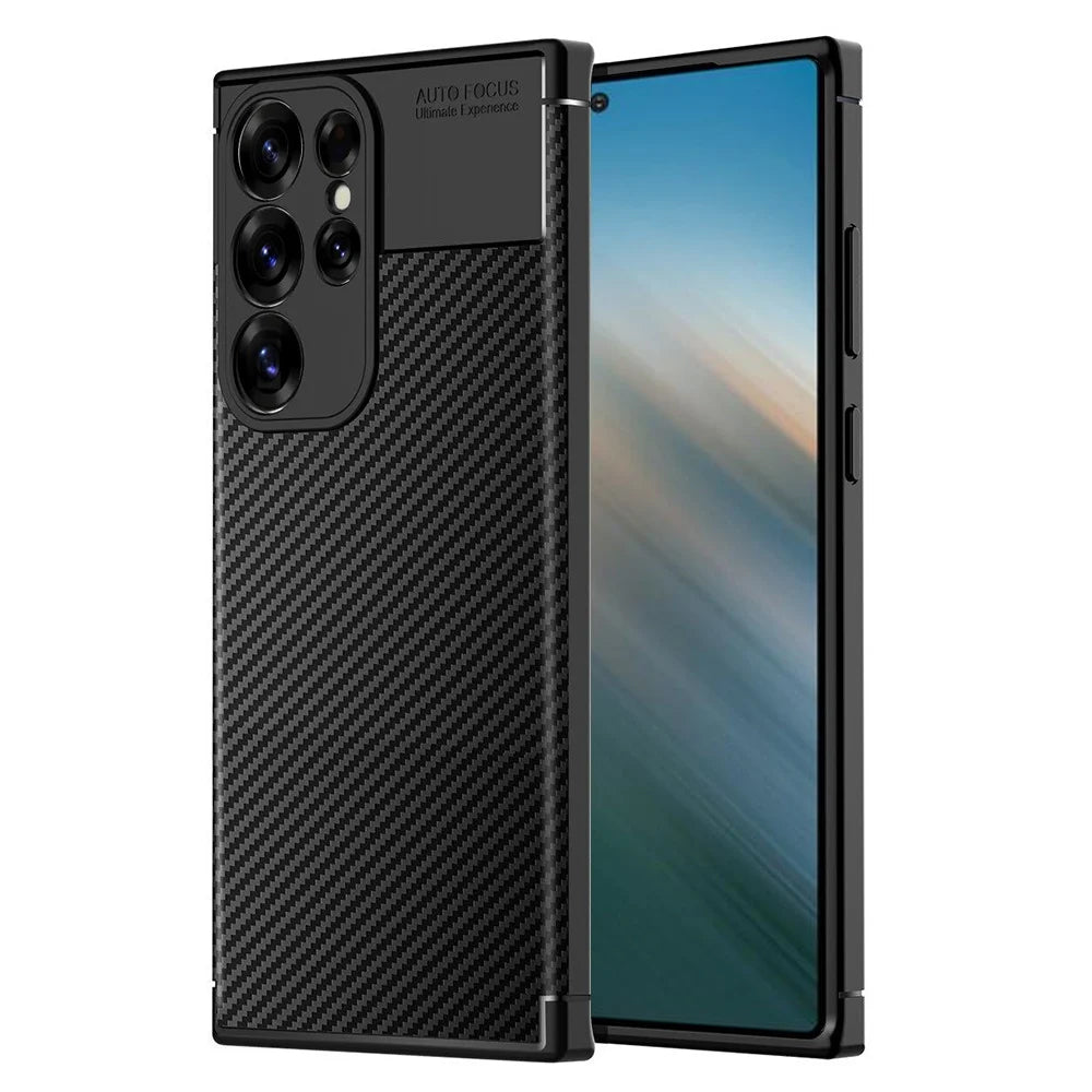 Case for Samsung Galaxy S25 Ultra S938, Techsuit, CarbonFiber, Black
