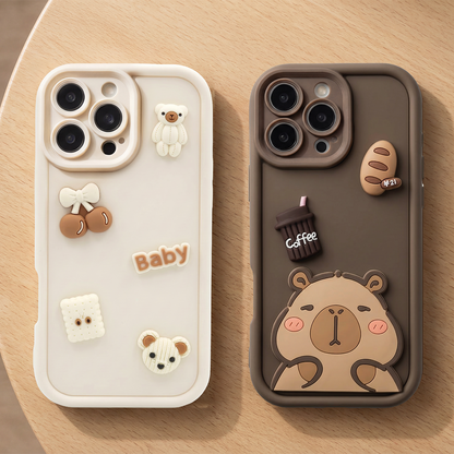 Case for Samsung Galaxy A26 A266, OEM, Ultra Trendy 3D Bear, Beige