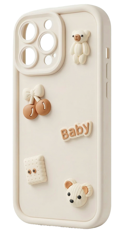 Case for Samsung Galaxy A26 A266, OEM, Ultra Trendy 3D Bear, Beige