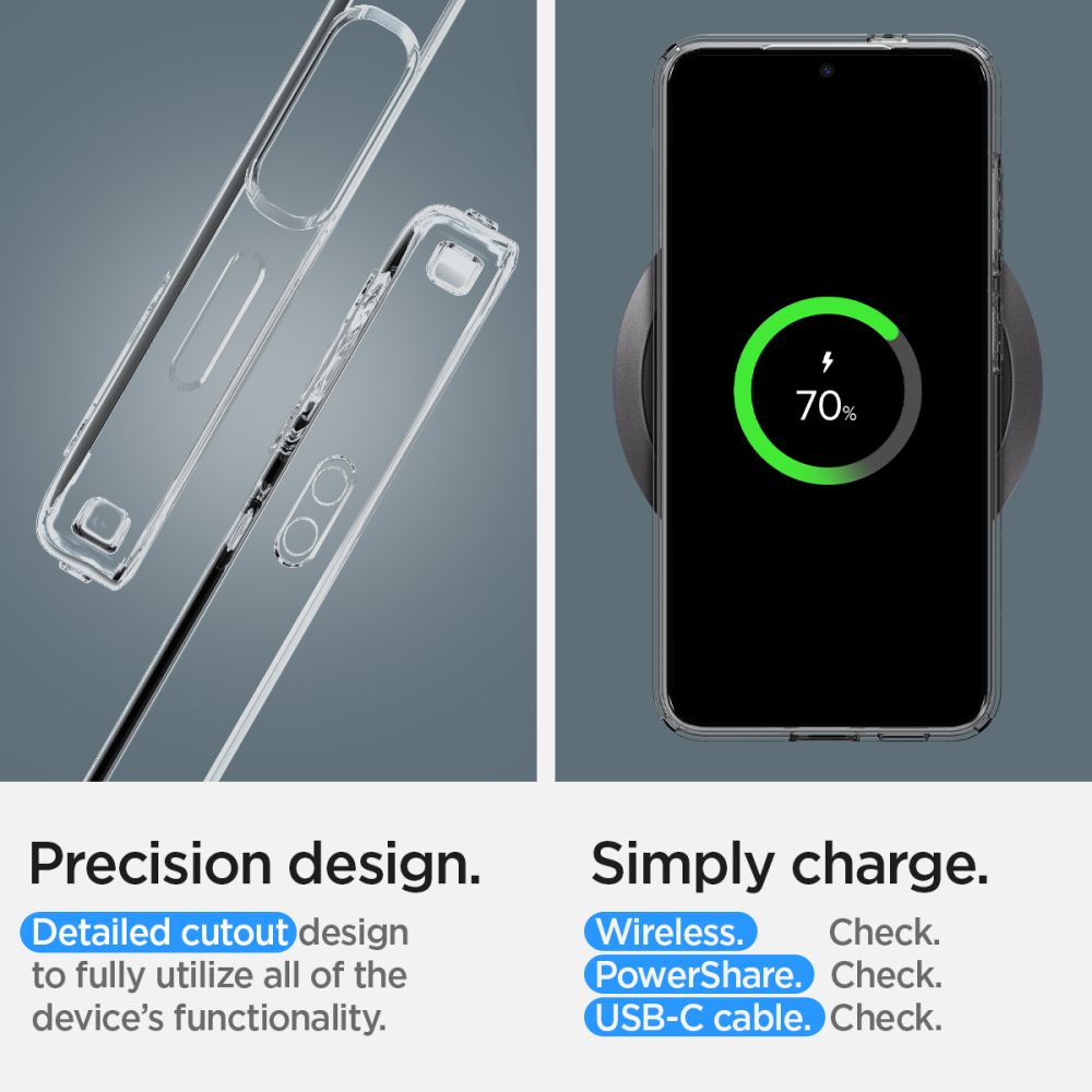 Θήκη για Samsung Galaxy S24 S921, Spigen, Liquid Crystal, Διαφανής ACS07343