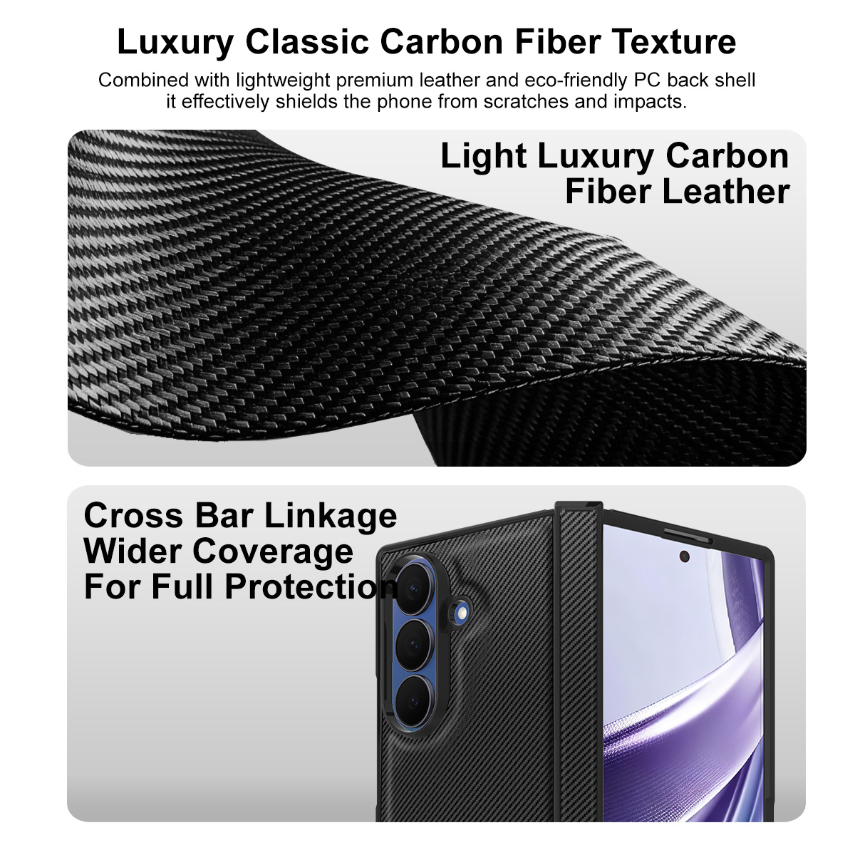 Case for Samsung Galaxy Z Fold8 Ultra F976, Imak, Carbon, Black