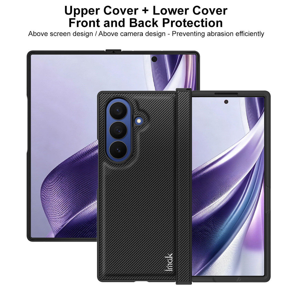 Case for Samsung Galaxy Z Fold8 Ultra F976, Imak, Carbon, Black