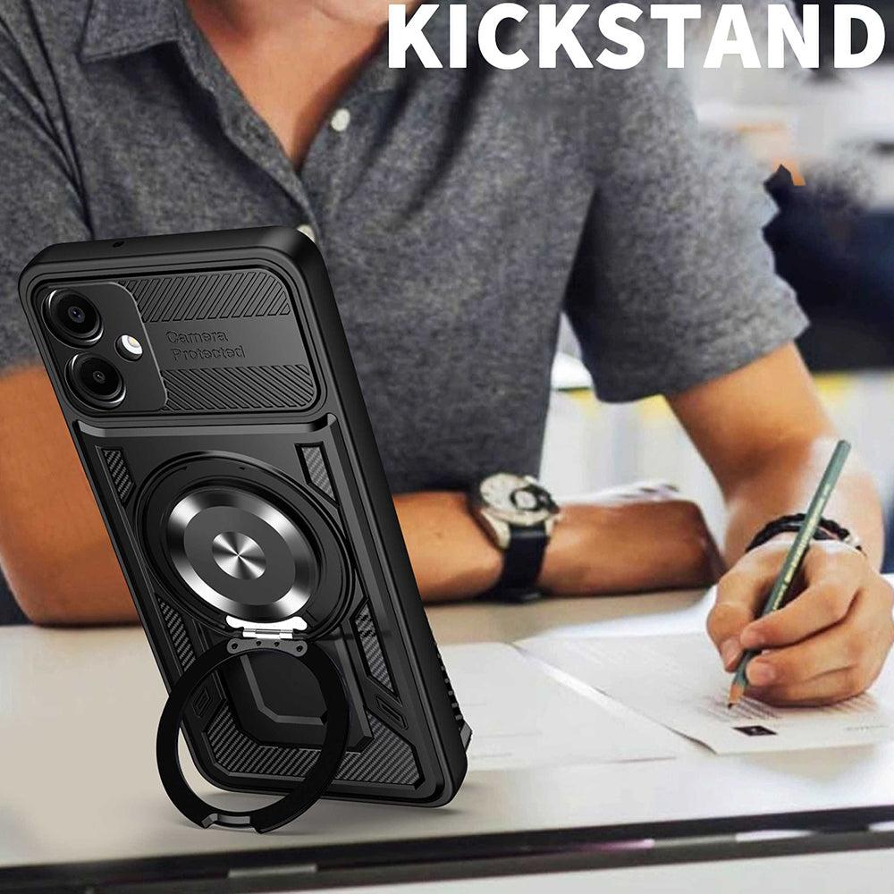Case for Samsung Galaxy A06 A065, Techsuit, RuggedCam, Black