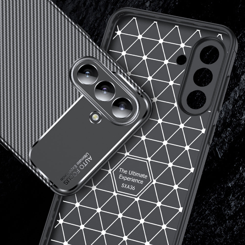 Case for Samsung Galaxy A36 A366, Techsuit, CarbonFiber, Black