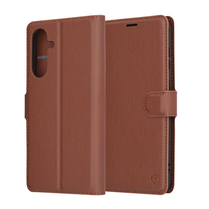 Case for Samsung Galaxy A36 A366, Techsuit, Leather Folio, Brown