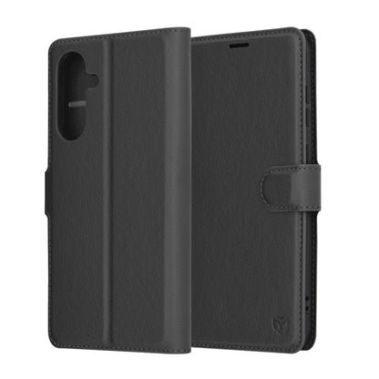 Case for Samsung Galaxy A36 A366, Techsuit, Leather Folio, Black