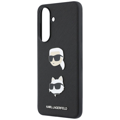 Case for Samsung Galaxy A37 5G, Karl Lagerfeld, Grained Karl & Choupette's Heads Pins and Logo, Black