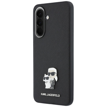 Case for Samsung Galaxy A37 5G, Karl Lagerfeld, Saffiano Karl & Choupette Metal, Black