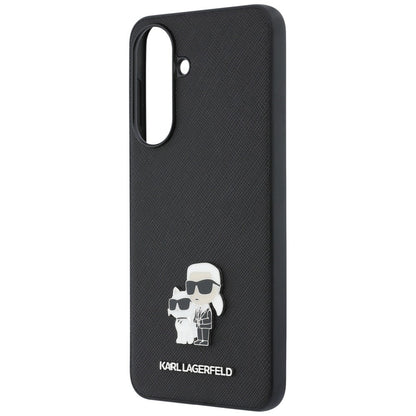 Case for Samsung Galaxy A37 5G, Karl Lagerfeld, Saffiano Karl & Choupette Metal, Black