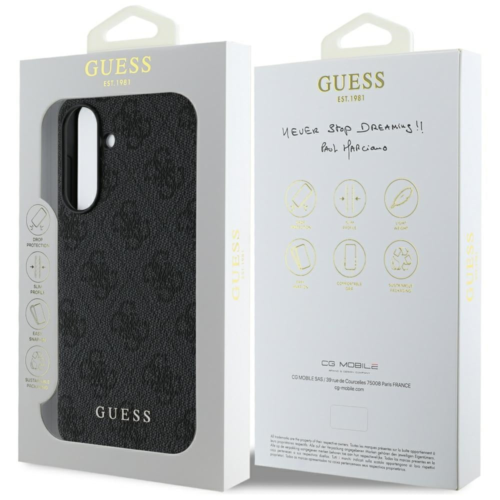 Case for Samsung Galaxy A56 A566, Guess, 4G Charm, Black