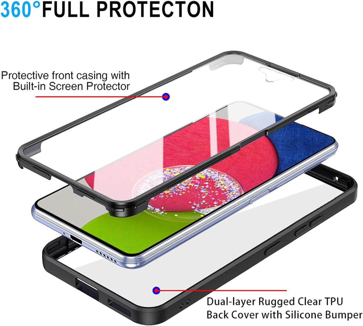 Case for Samsung Galaxy S23+ S916, Techsuit, ColorVerse 360, Black