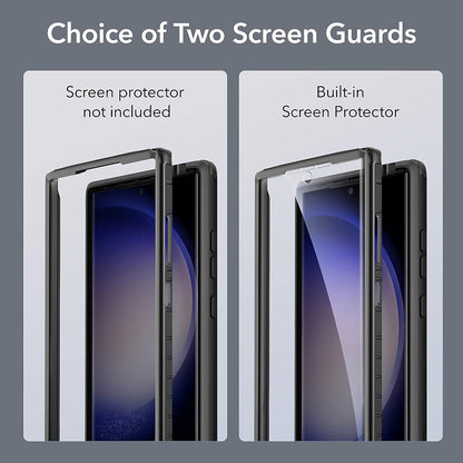 Case for Samsung Galaxy S23 Ultra S918, ESR, Shock Armor Kickstand, Black Transparent